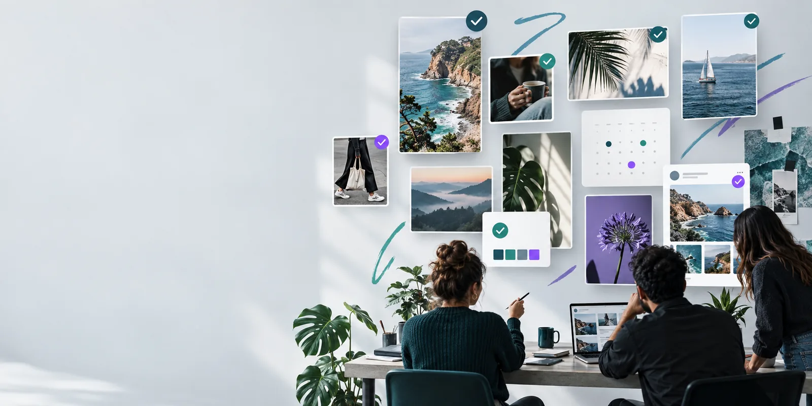 Planable social content workspace shown in a framed preview